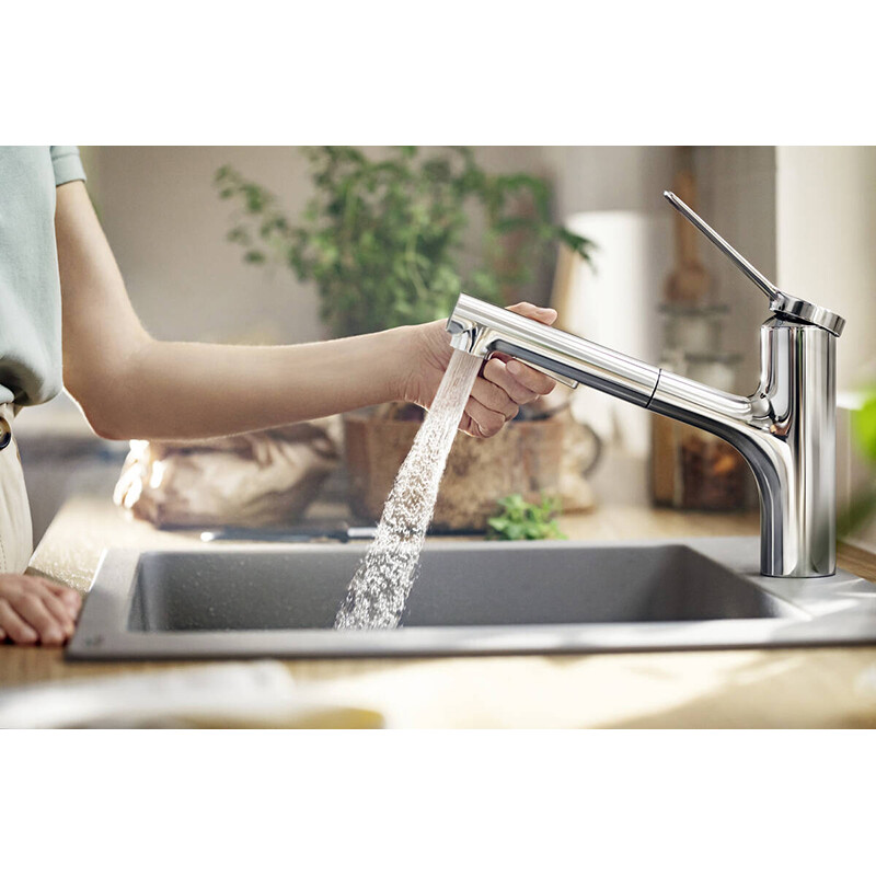 Hansgrohe Zesis M33 Кухонный смеситель 150 2jet с вытяжным душем хром 74800000