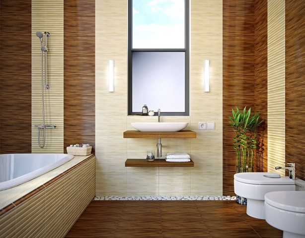  Golden Tile Bamboo 25х40см плитка настенная коричневая глянцевая (Н77061)