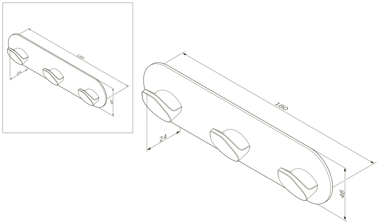 Am.Pm Inspire A5035764 Тройной крючок для полотенец хром