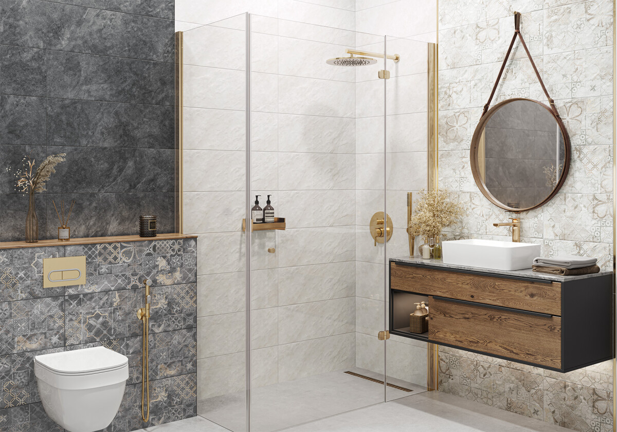 Delacora Kreo Dark Керамическая плитка настенная 246 x 740 x 9.5 WT15KRE07R