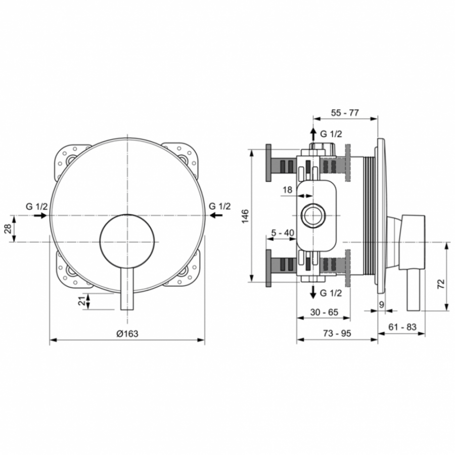 Ideal Standard Ceraline смеситель для душа A7388AA