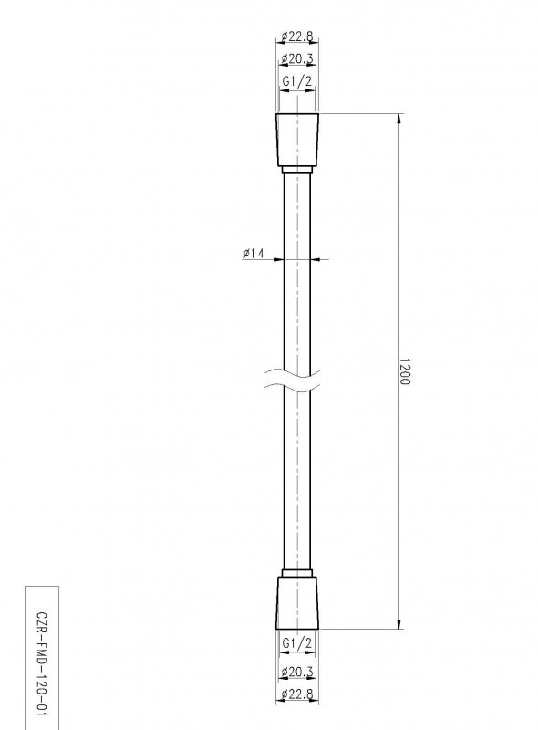 Cezares душевой шланг 120 см черный CZR-FMD-120-NOP