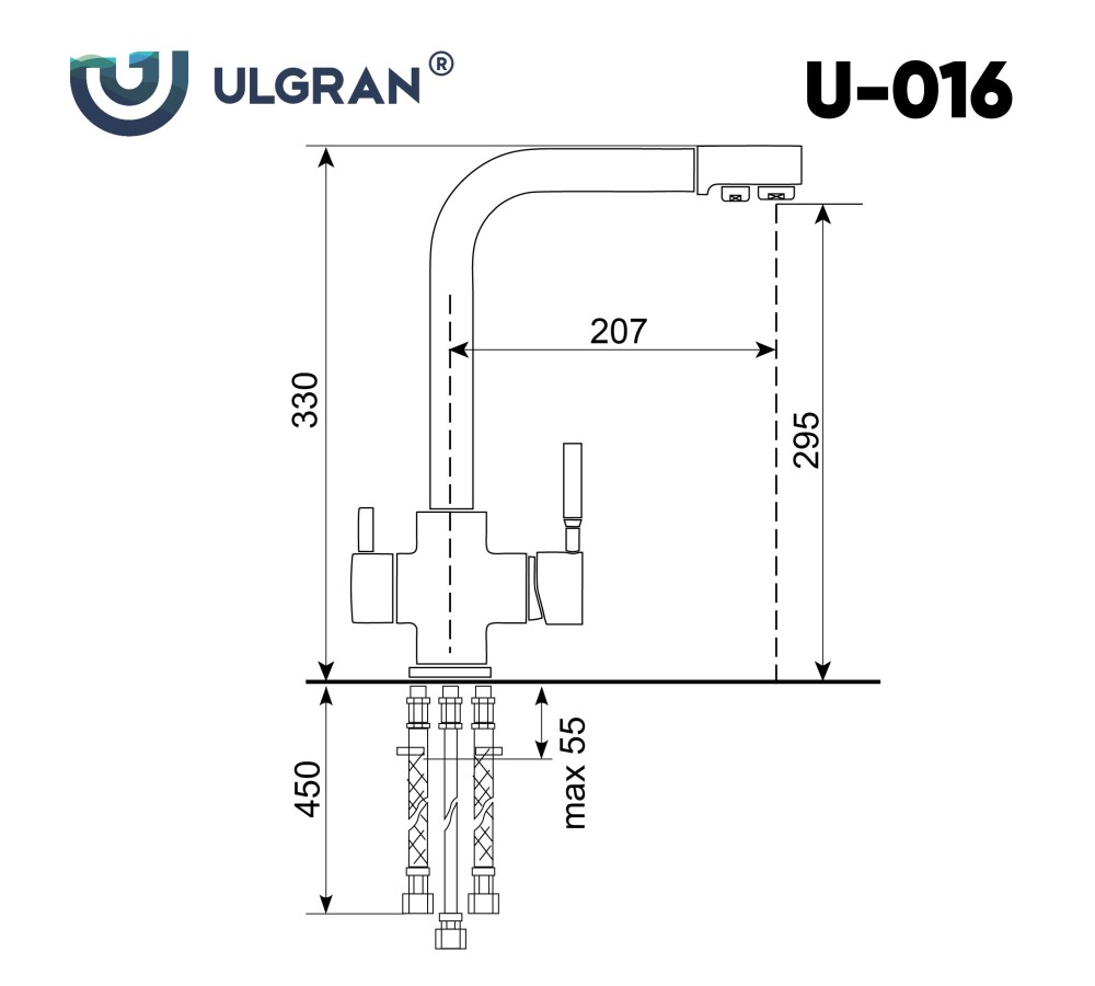 Смеситель для кухни Ulgran U-016-331 белый