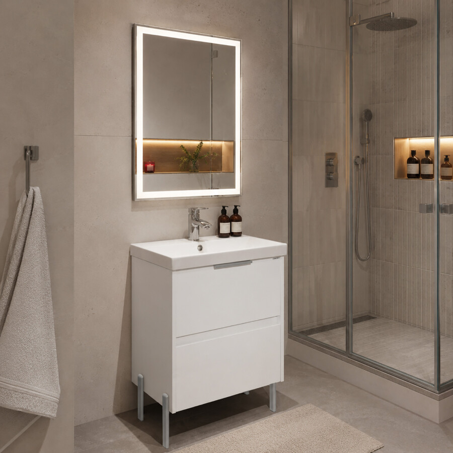 Комплект нерегулируемых мебельных ножек Comforty, 2 штуки, h=200мм, цвет хром матовый 00-00022510