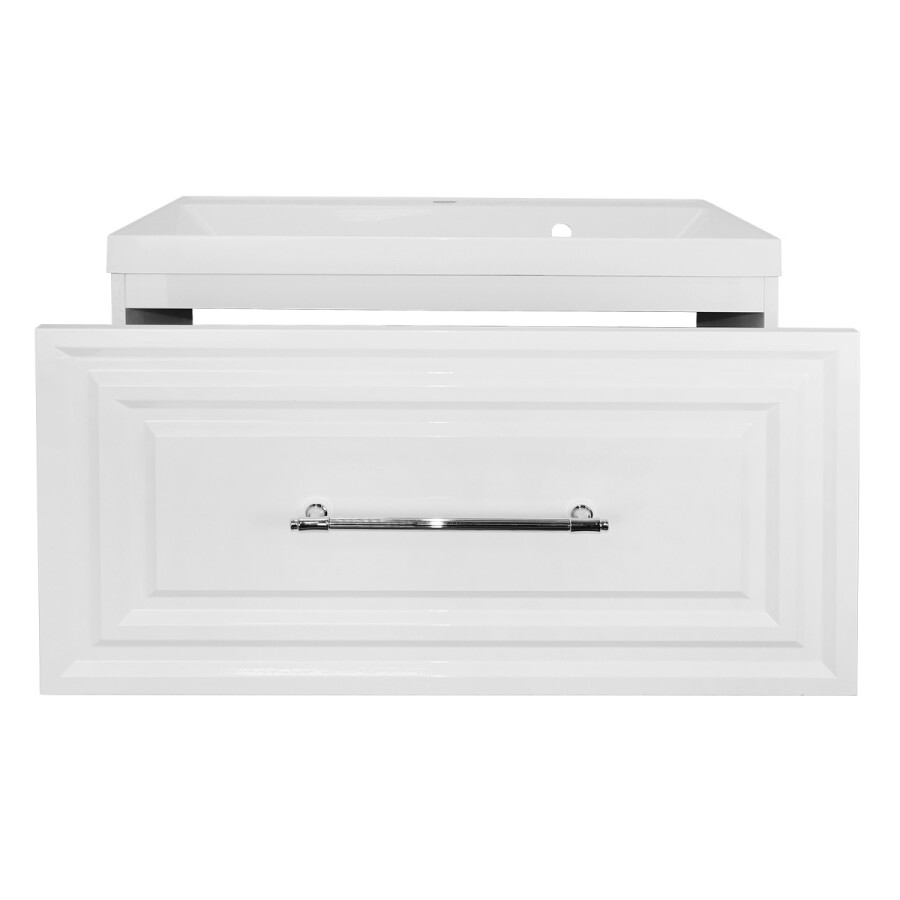 Комплект Тумба Azario LAURA 80/1 800х450х455 подвесная, с раковиной CLASSIK 80, белый глянцевый, фурнитура хром CS00096989