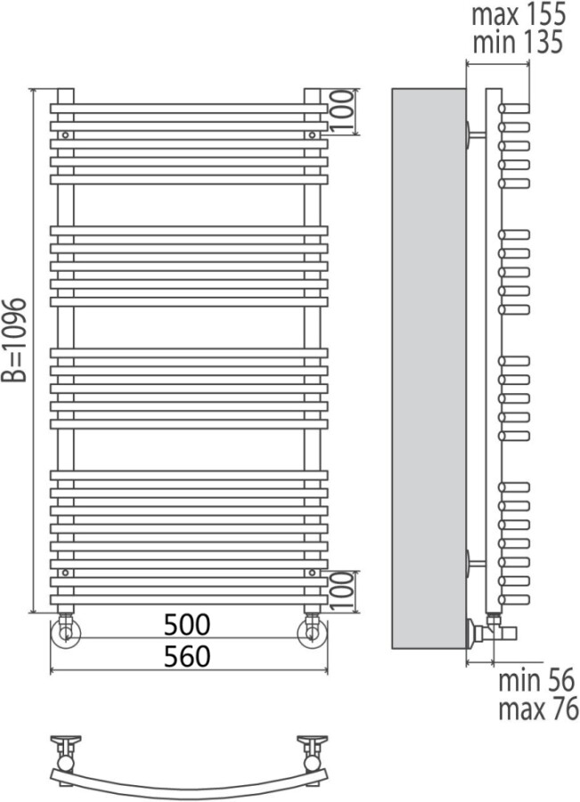 Terminus Марио полотенцесушитель водяной 500*1096