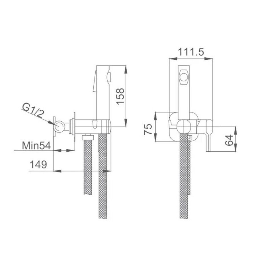 Гигиенический душ со смесителем Haiba HB5518-3 Графит