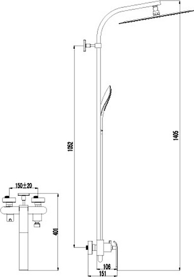 Lemark Melange LM4960CW Душевая система без излива