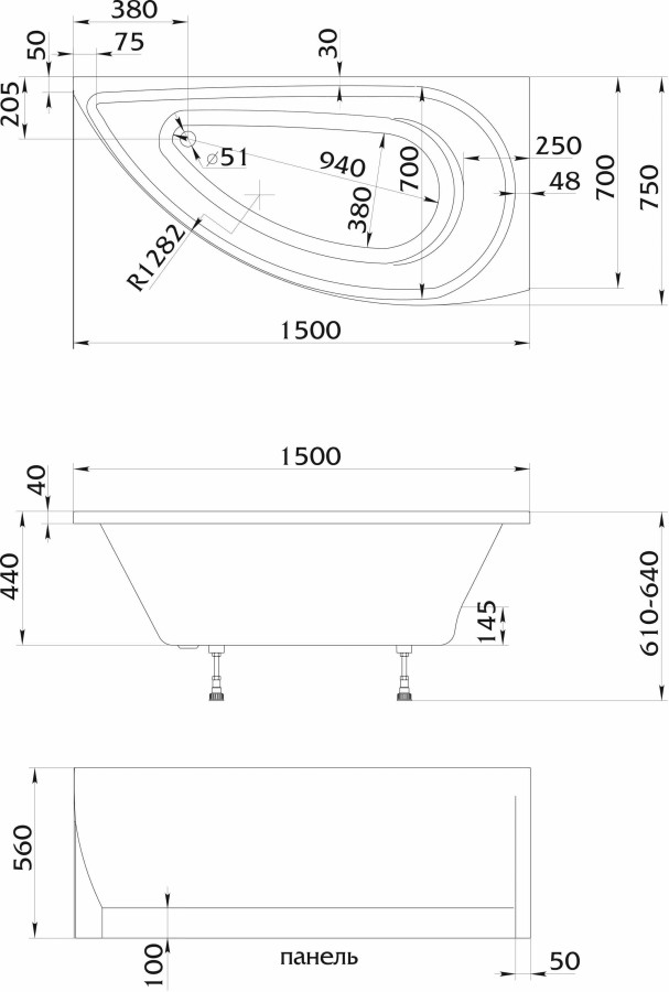 1 Marka Piccolo У11002 каркас для ванны