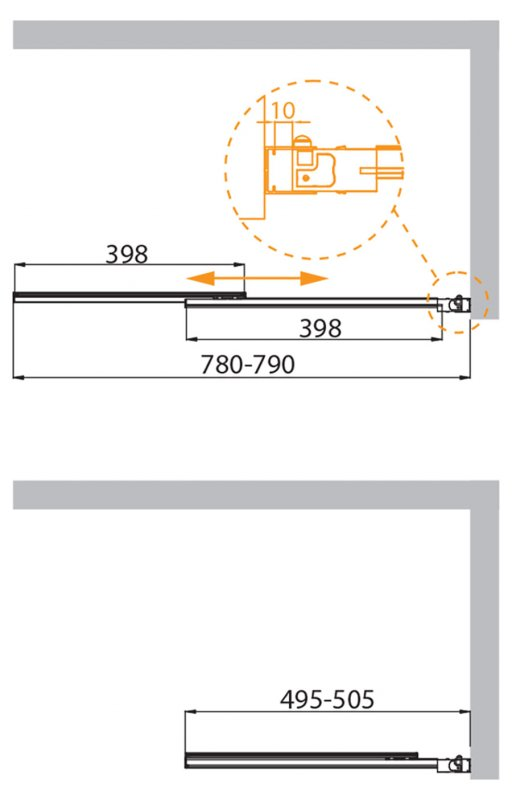 Cezares Slider штора на ванну 80х150 см SLIDER-VF-11-80/150-C-Cr