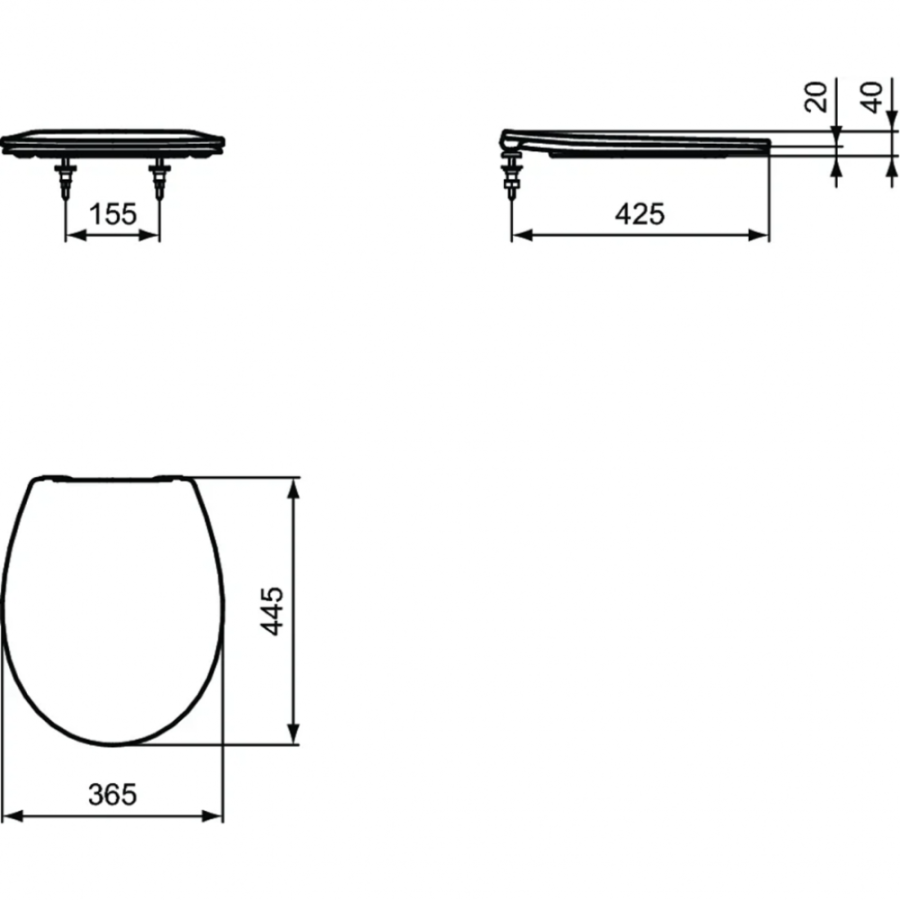 Ideal Standard Ecco/Simplicity сиденье для унитаза E131701