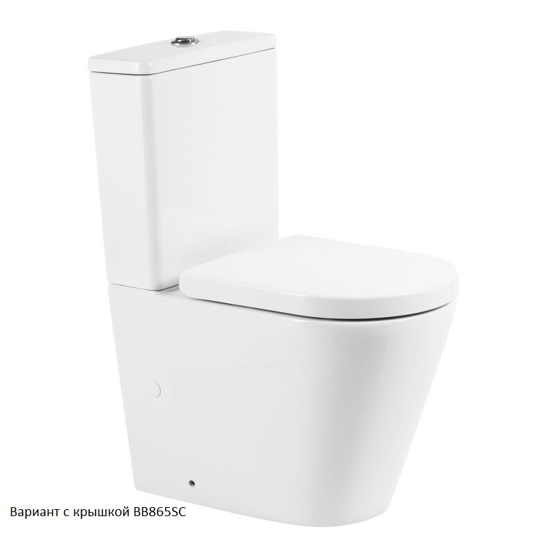 Унитаз-компакт безободковый с сиденьем BelBagno FLAY-R BB2149CPR/SC BB2149T