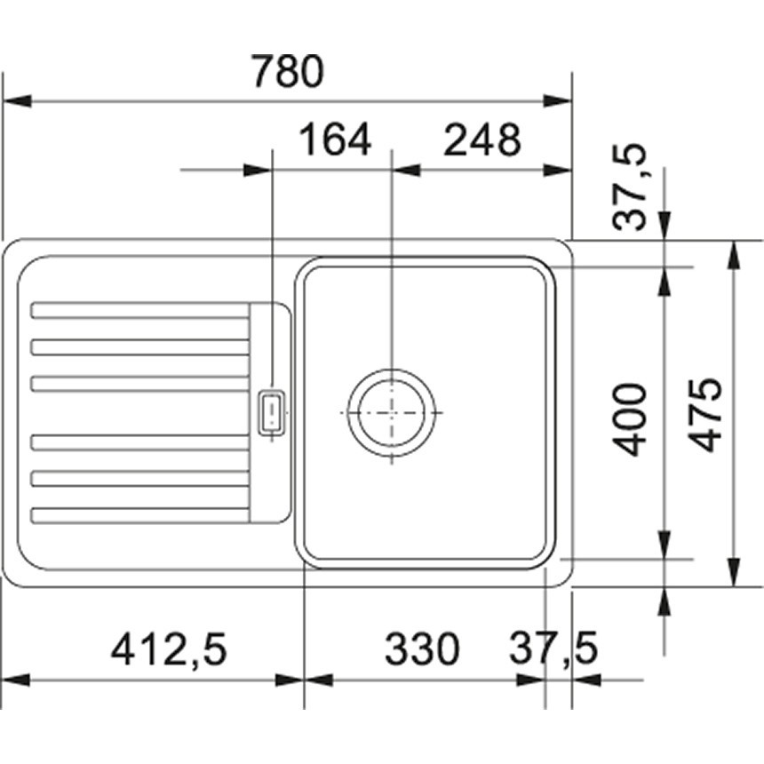 Franke EFG 614-78 кухонная мойка fragranite+ оникс 78 x 47,5 см