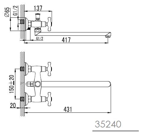 Imprese Ralsko New 35240 смеситель для ванны хром