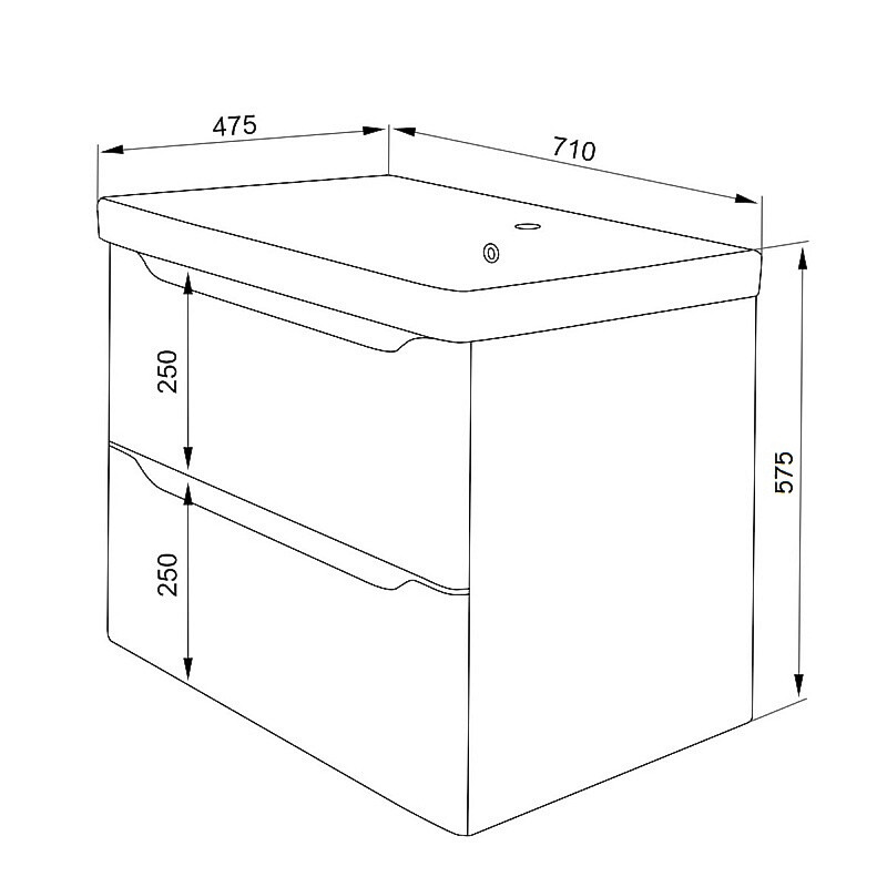 Комплект Тумба Azario Лотос 70/2 (690х458х510) подвесная с раковиной Монте 70 "AZ-MONTE 70" CS00106600
