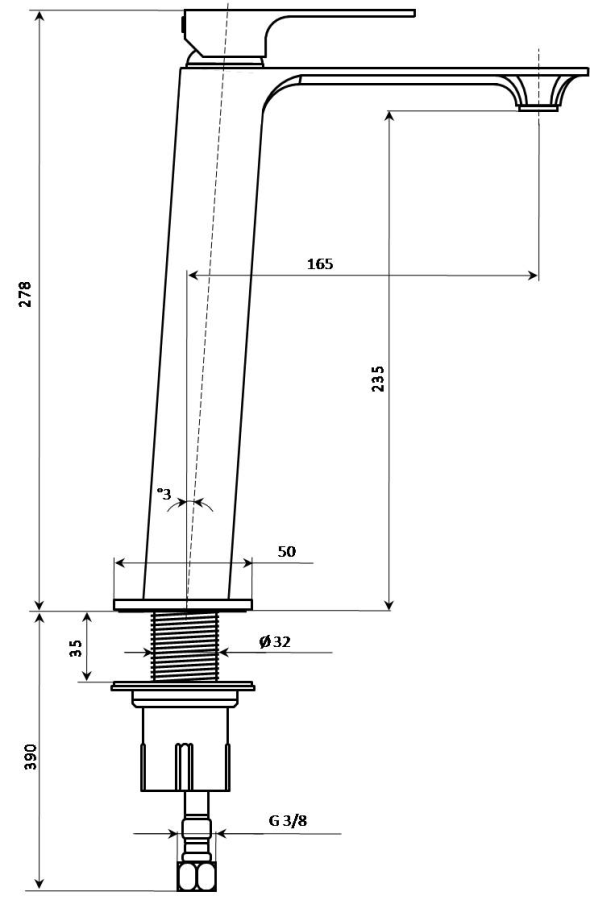 Kerama Marazzi Fioretto смеситель для раковины V2CR205LLKM