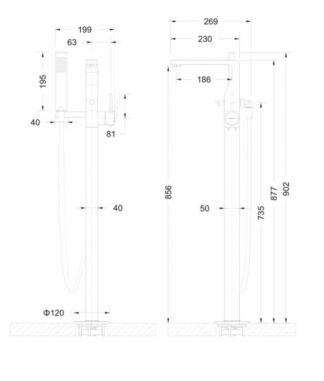 Bravat Arc F66061C-B3-ENG смеситель для ванны хром