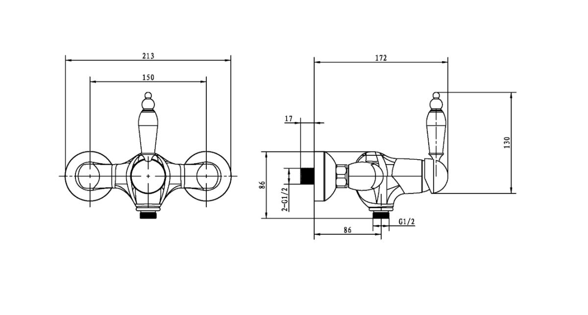 Смеситель для душа Boheme Tradizionale Oro Золото 284