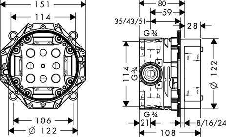 Hansgrohe Raindance S Душевая система 240 1 jet PowderRain с функцией ShowerSelect S черный матовый 27959670