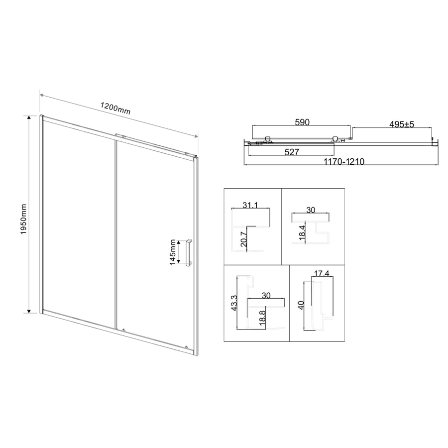 Vincea City душевая дверь 120 см хром / прозрачная VDS-5CT120CL