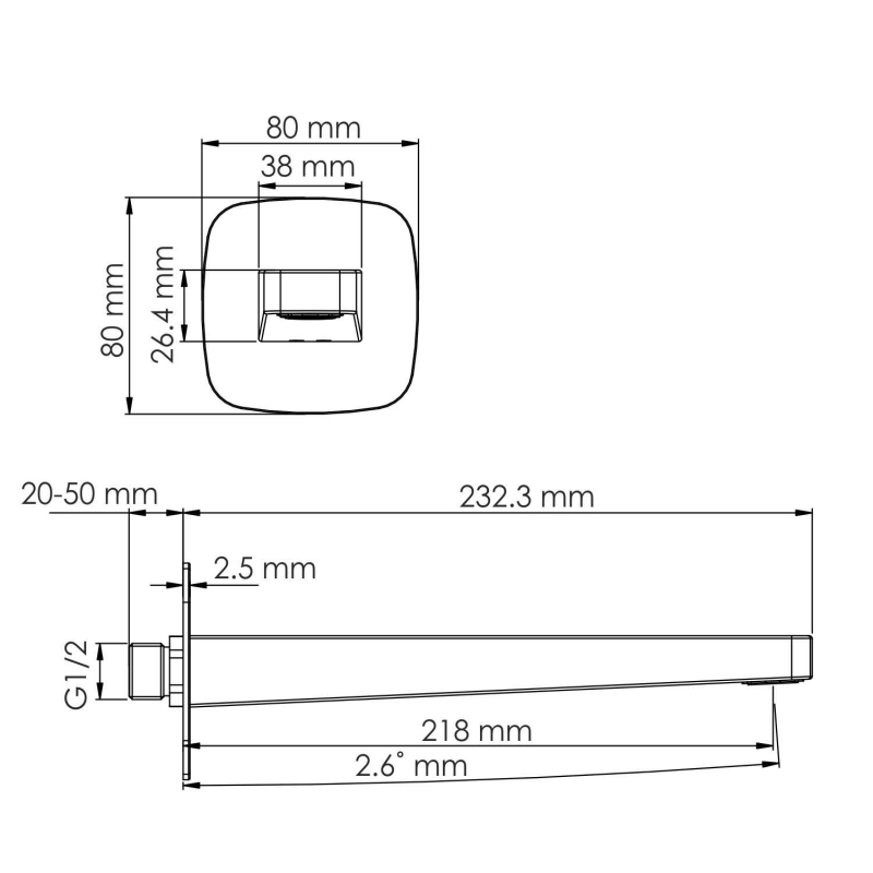 WasserKraft настенный излив для ванны A316