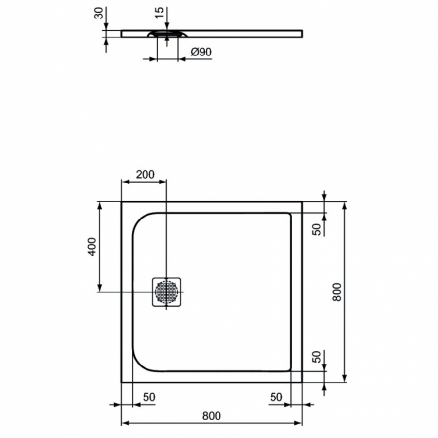 Ideal Standard Ultraflat S душевой поддон 80х80 K8214FS