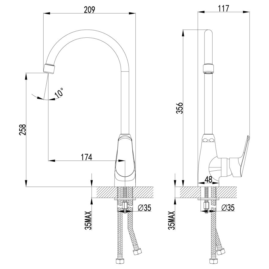 Lemark Partner смеситель для кухни LM6555C