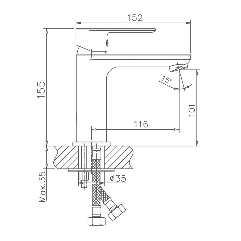 Смеситель для раковины Haiba HB10505 Хром