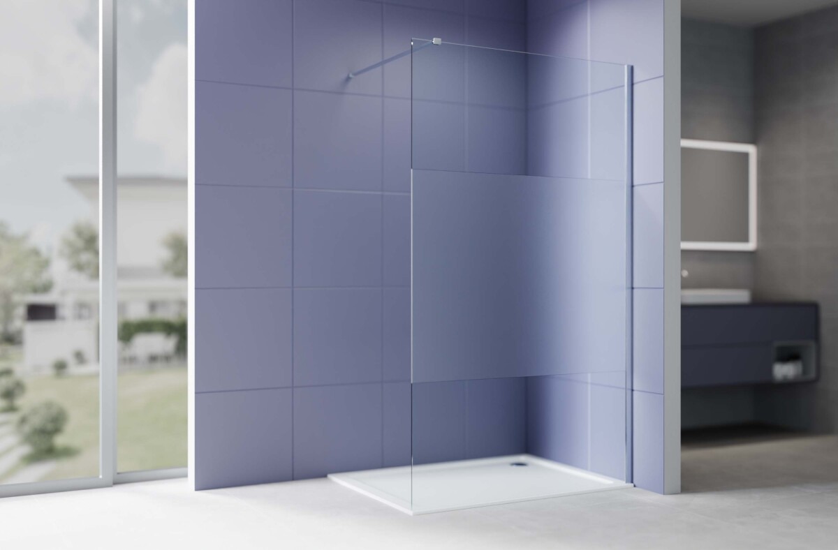 Aquatek AQ.WI.120.3CH Душевая перегородка Walk In 120см с держателем 1200мм хром прозрачное+матовое