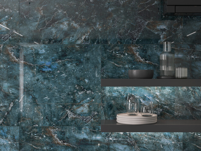 Керамогранит Cersanit Inverno полированный HG синий ректификат 60x120 A17438