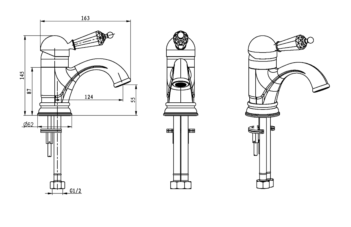 Смеситель для раковины Boheme Provanse смесители Бронза 361