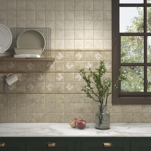 Kerama Marazzi Брюссель 1324 керамогранит из 12 частей 9.8*9.8 бежевый матовый