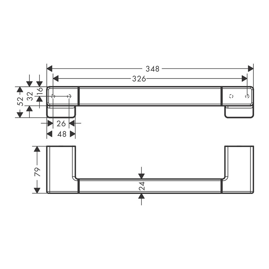 Hansgrohe AddStoris Поручень хром-черный матовый 41744340