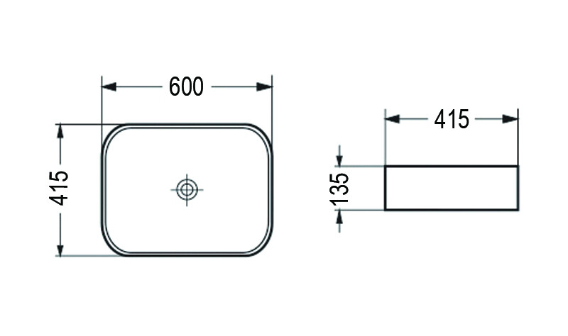 Azario раковина накладная 60х41,5х13,5 черная AZ-78326MB