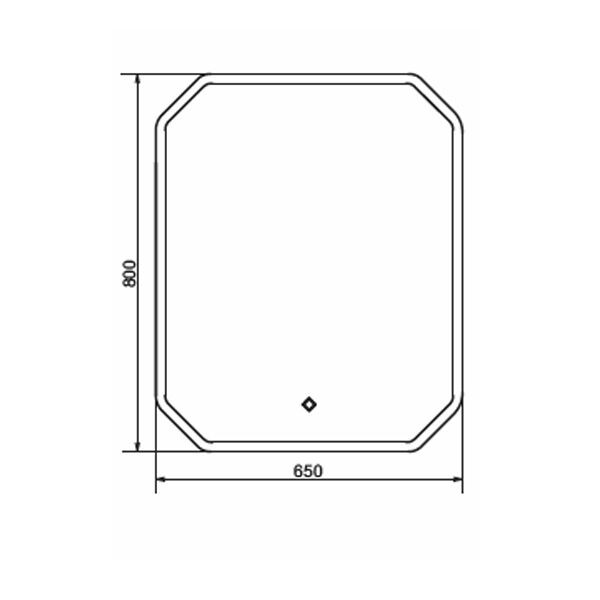 Зеркало Comforty Колеус 65 LED-подсветка, бесконтактный сенсор 800*650 00-00001283CF