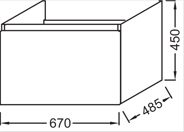 Jacob Delafon Odeon Up 70 тумба EB860-N18 с раковиной E4732-00 подвесная