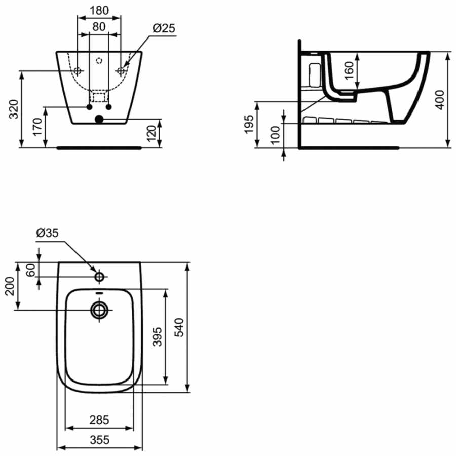 Ideal Standard i.life подвесное биде T461501