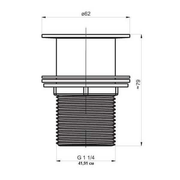 Imprese Cuthna PP280stribro донный клапан Pop-up хром