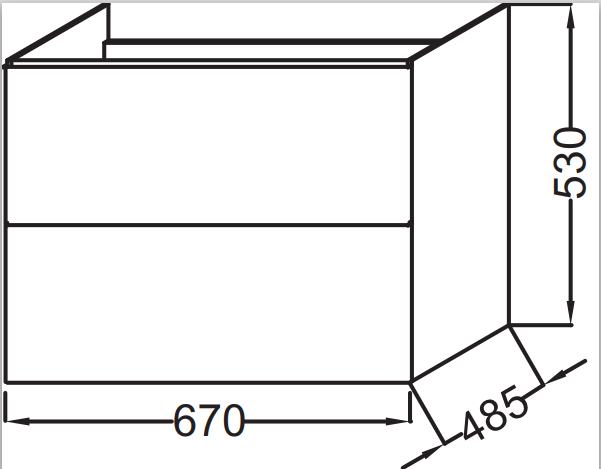 Jacob Delafon Odeon Up 70 тумба EB890-N18 с раковиной E4732-00 подвесная