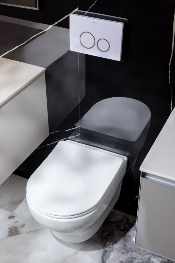 Унитаз подвесной Boheme Fiore Белый глянец c крышкой, Торнадо 978-SET-W