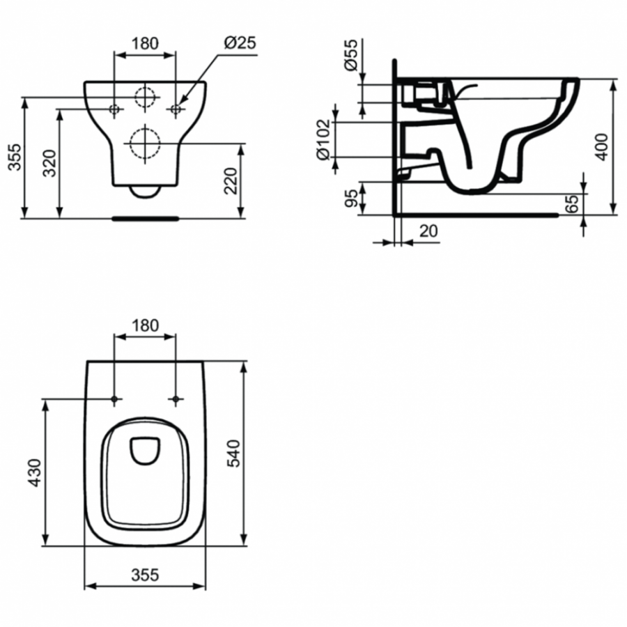 Ideal Standard i.life унитаз подвесной безободковый T471701