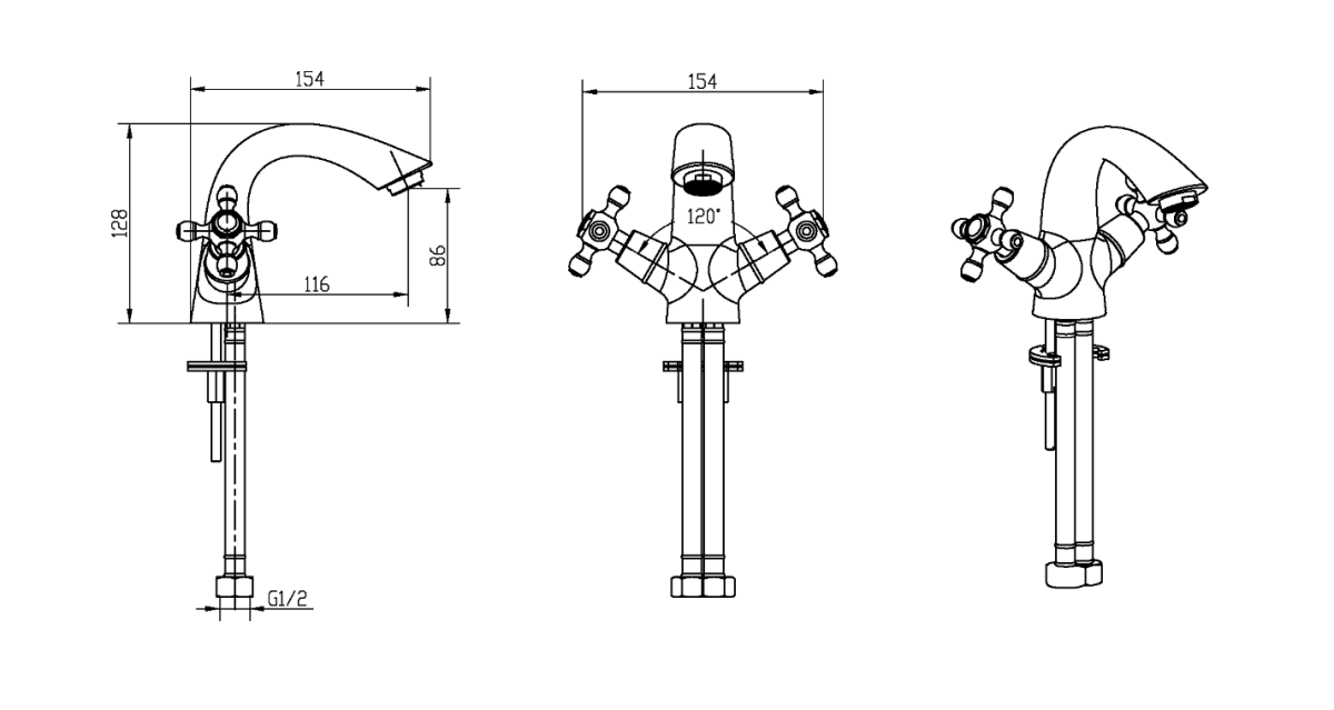 Смеситель для раковины Boheme Medici Presente Бронза 311