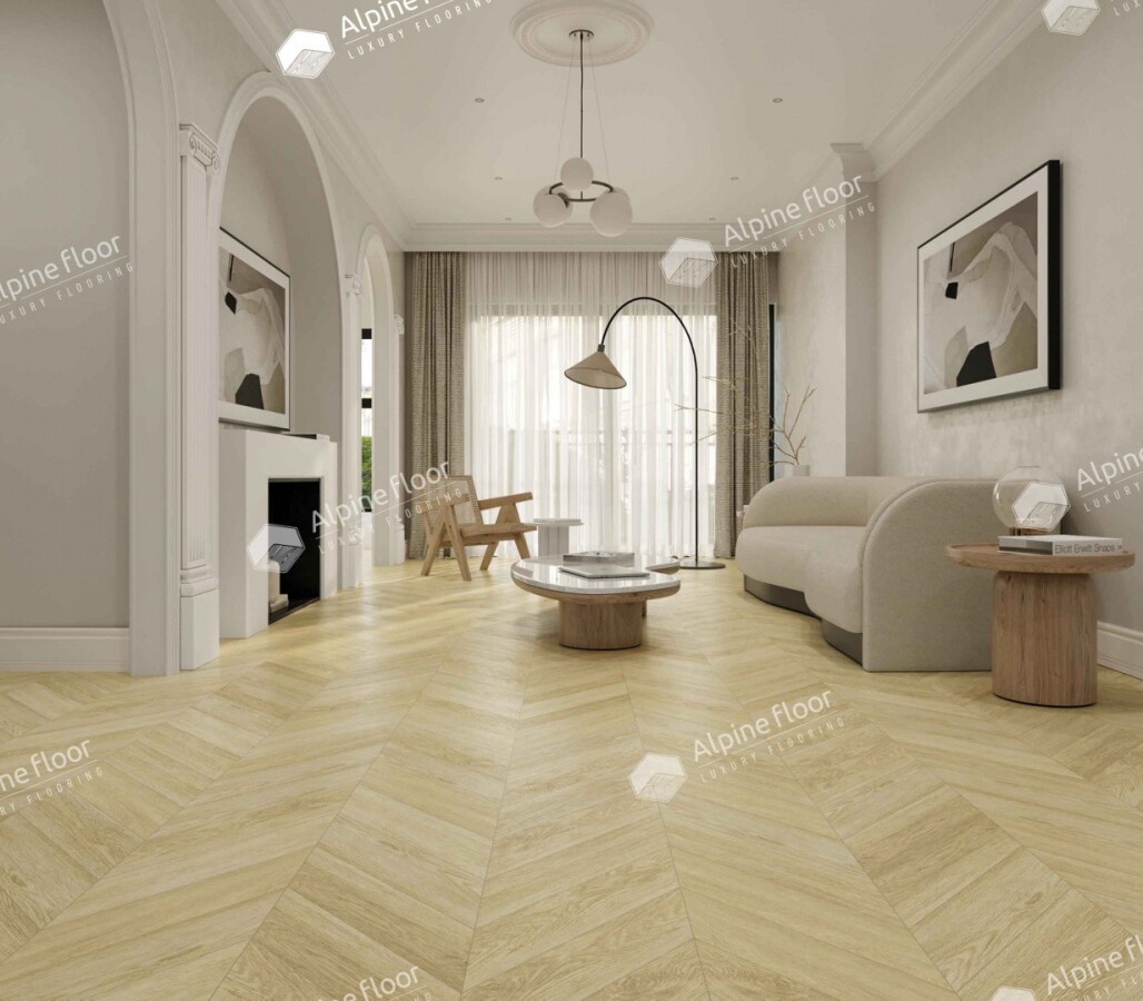 Alpine Floor Chevron Alpine SPC ламинат Дуб Ваниль Селект ЕСО 18-2 600х127х5 mm