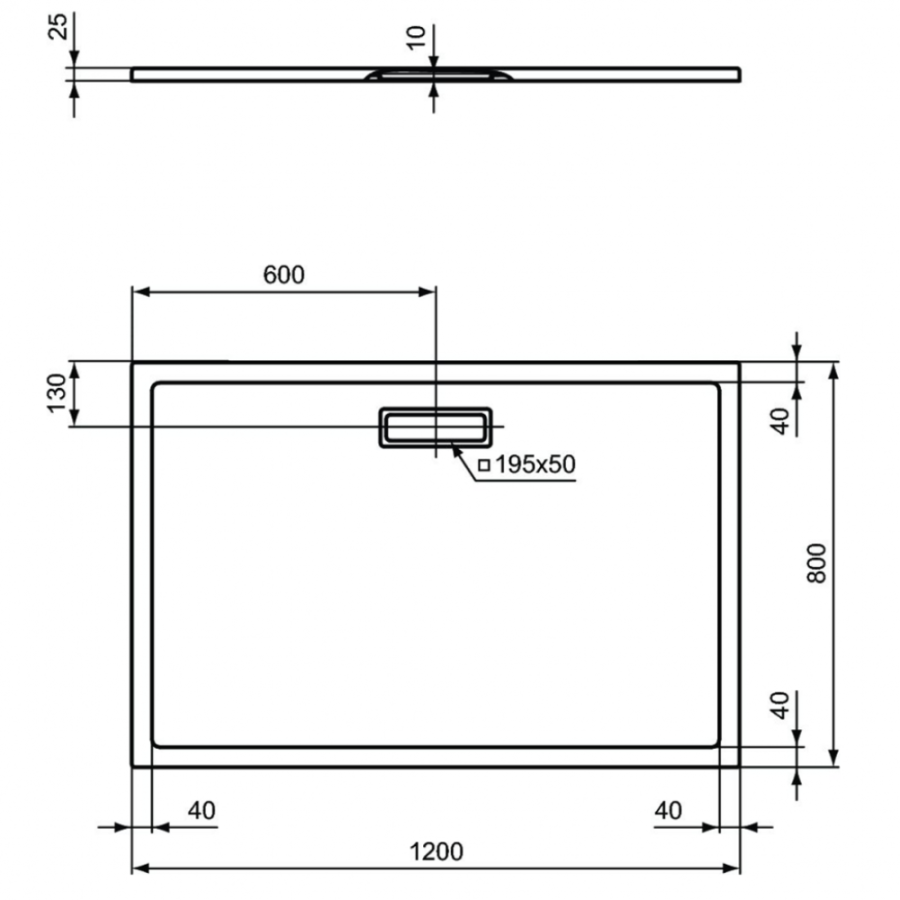 Ideal Standard Ultraflat New душевой поддон 120х80 T4469V1