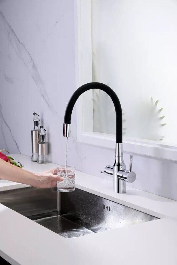 Смеситель для кухни под фильтр с гибким изливом Salix Sa213419-CR
