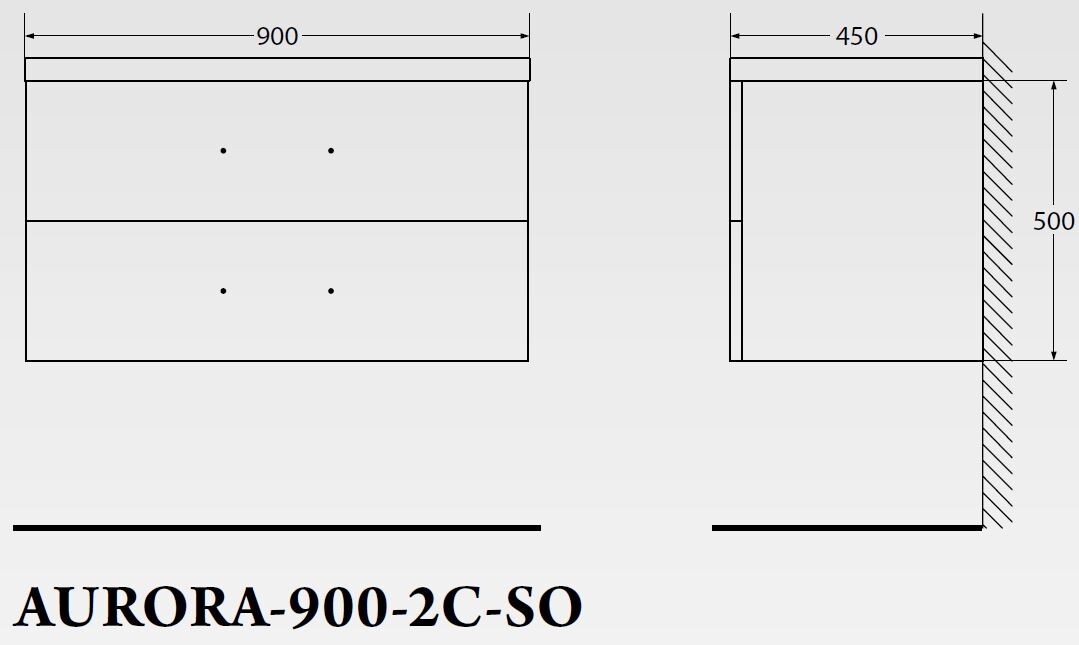 BelBagno AURORA-900-2C-SO-RT Тумба подвесная под раковину