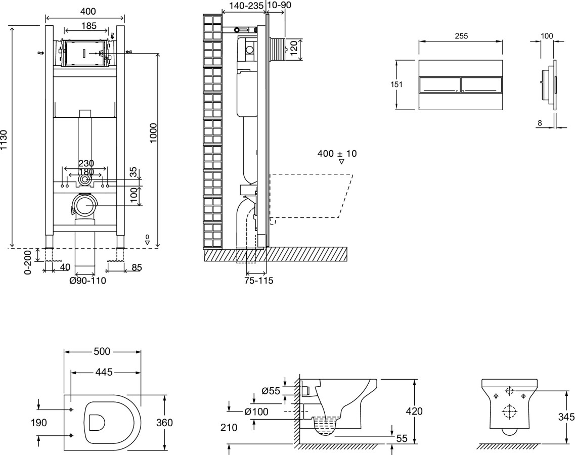 Jacob Delafon Elite E21755RU-00 унитаз подвесной c инсталляцией