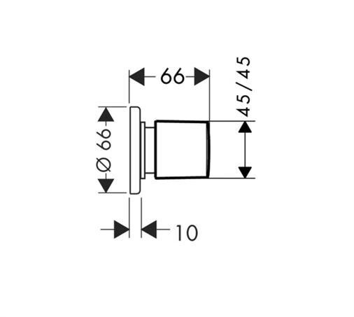 Hansgrohe Metris запорный вентиль для скрытого монтажа внешняя часть хром 31677000