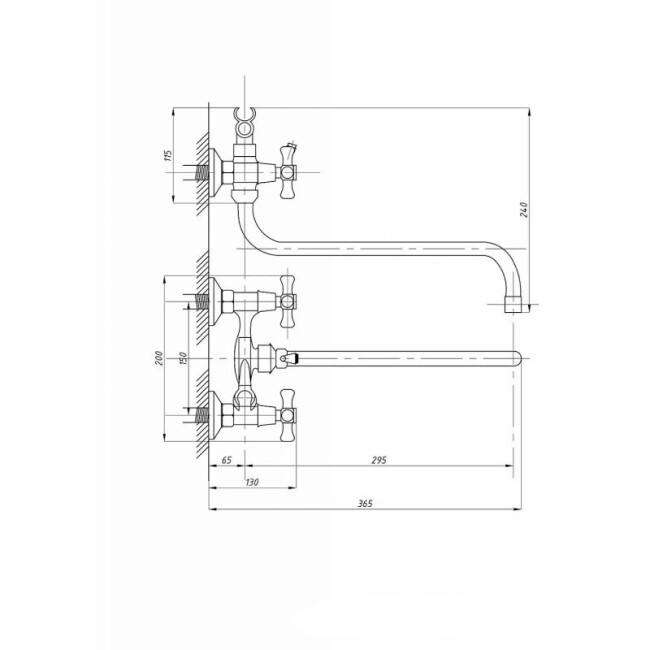 Смеситель для ванны Zerix DFR-A 827 Хром ZX0014