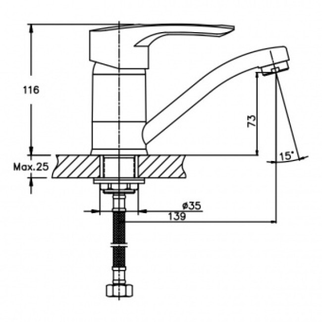 Смеситель для раковины Mixxus Hansberg 555-15 см Хром CR0039